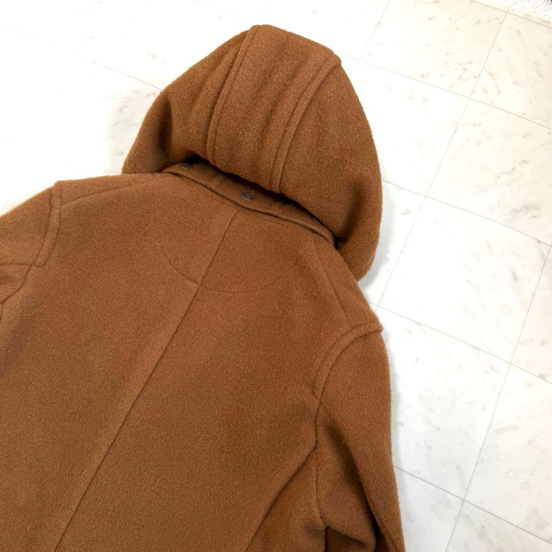 【希少カラー】美品★ダントン キャメル ウールモッサ ロングコート フード
