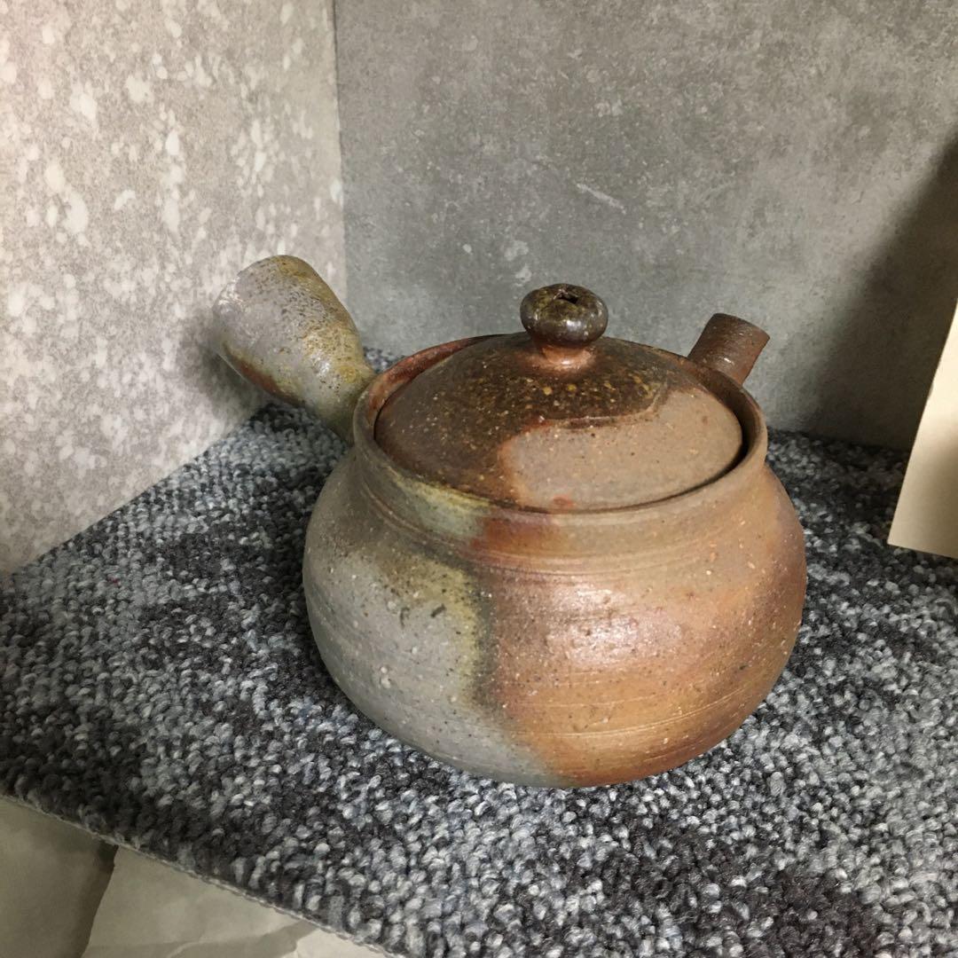 備前焼　備前市指定無形文化財保持者　佐藤苔助　茶器セット　急須　湯呑　共箱付き