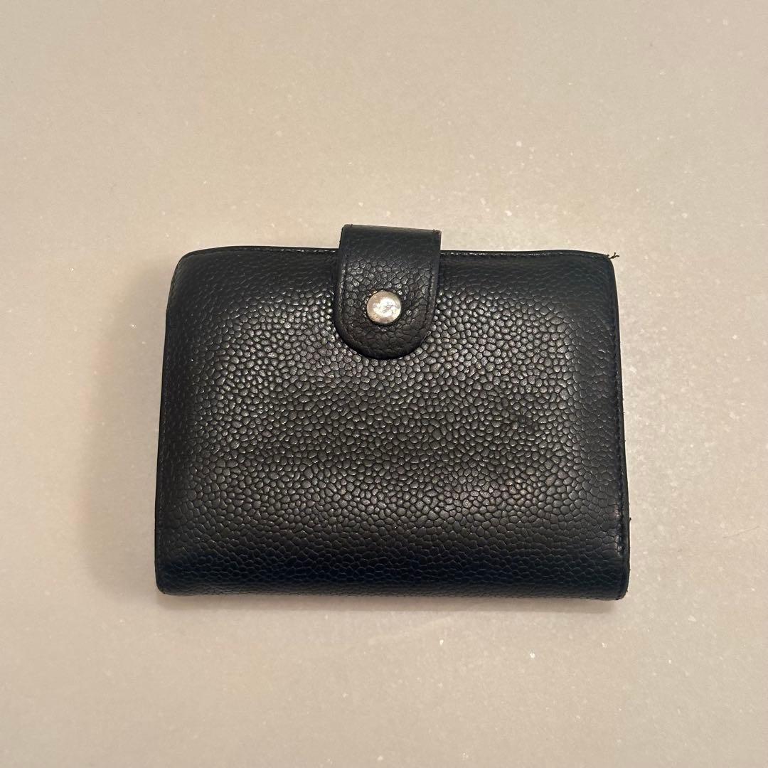 CHANEL シャネル 二つ折り財布 デカココ レザー ギャランティーカード付き