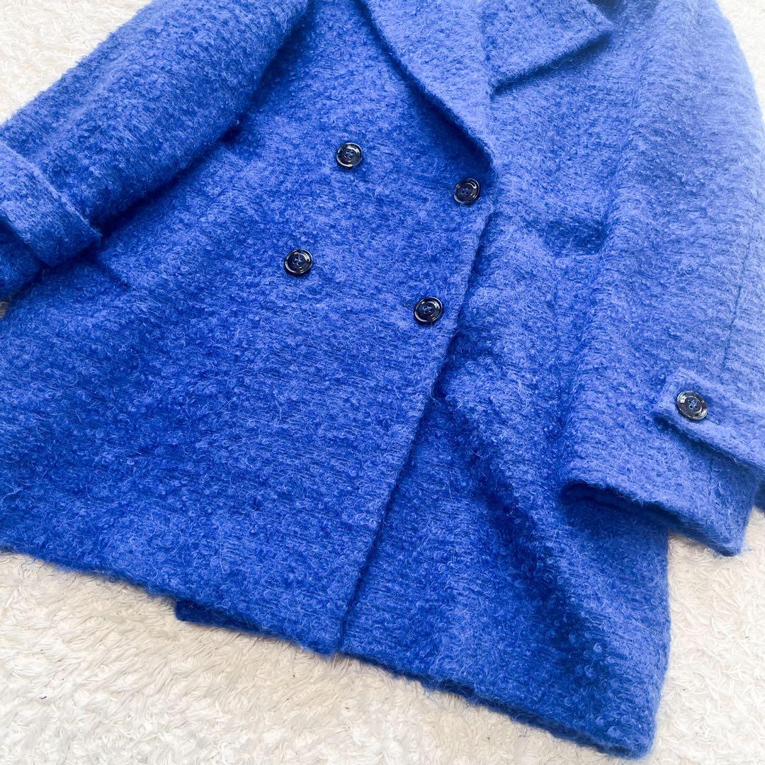 MAXMARA マレーラ ふわふわ ボアジャケットコート ロイヤルブルー