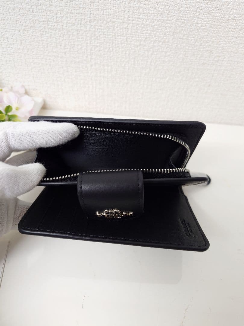 COACH 二つ折り財布 シグネチャー ブラック 新品 未使用 コーチ