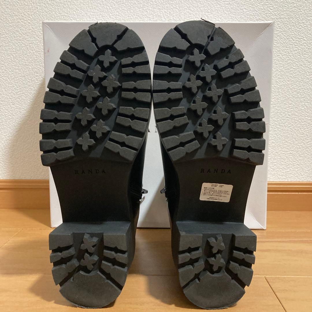 【美品】RANDA ブラック ショートブーツ 厚底