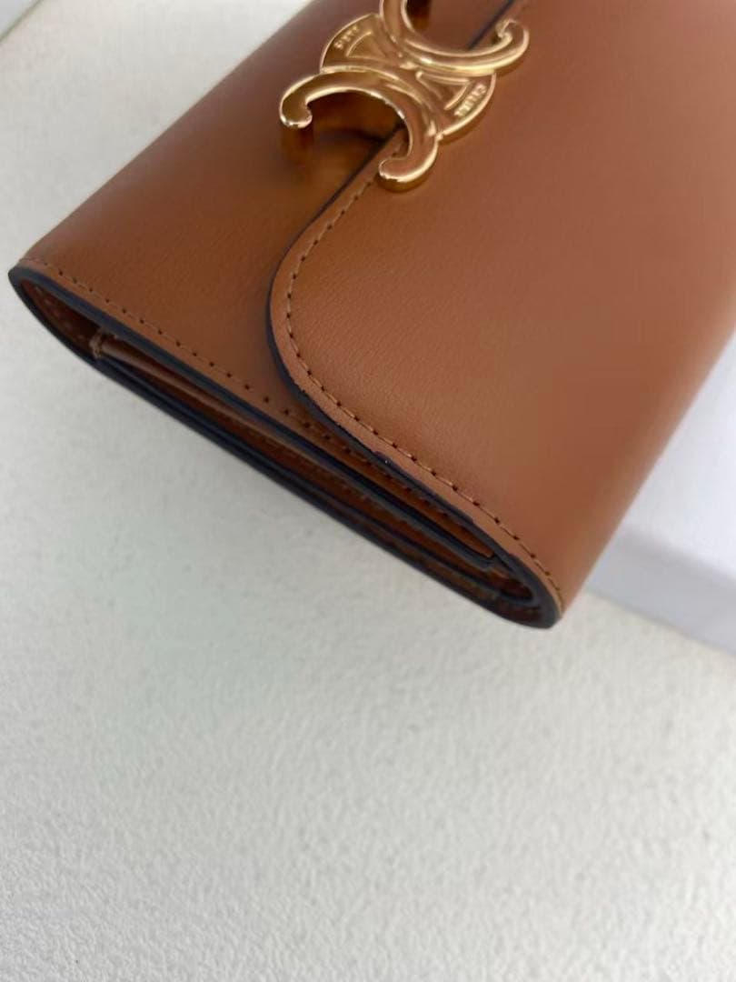 CELINE トリオンフ レザーウォレット ブラウン 中古