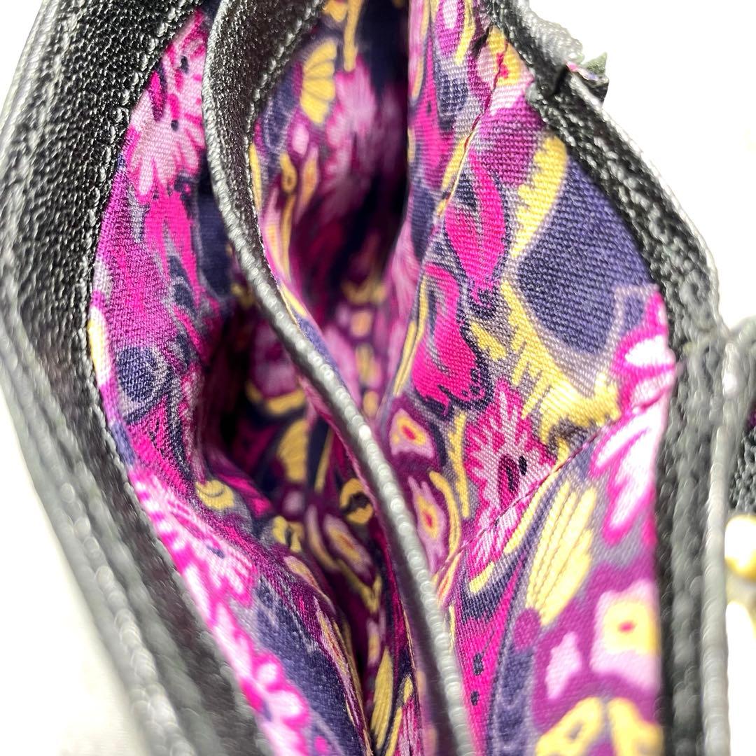 ANNA SUI がま口 二つ折り財布 ビッグバタフライ 本革 羊革