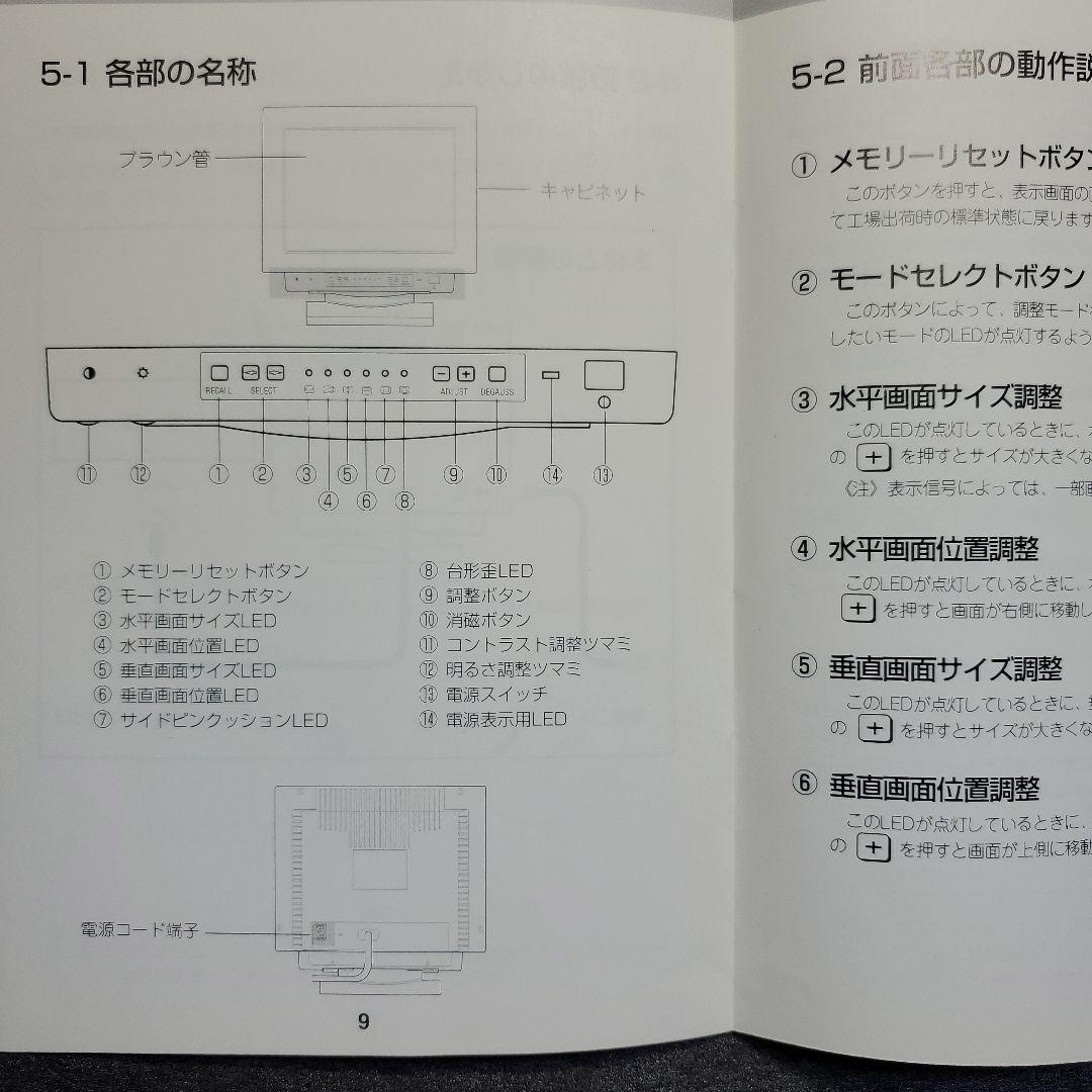 NEC　CRTディスプレイD１７１取扱説明書　１７インチディスプレイ　１冊