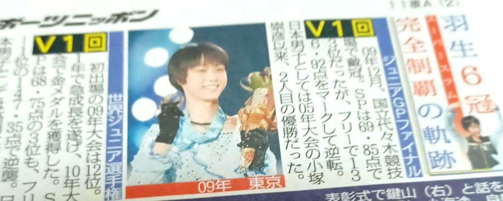 羽生結弦　スポーツニッポン　2020年2月10日　1刊