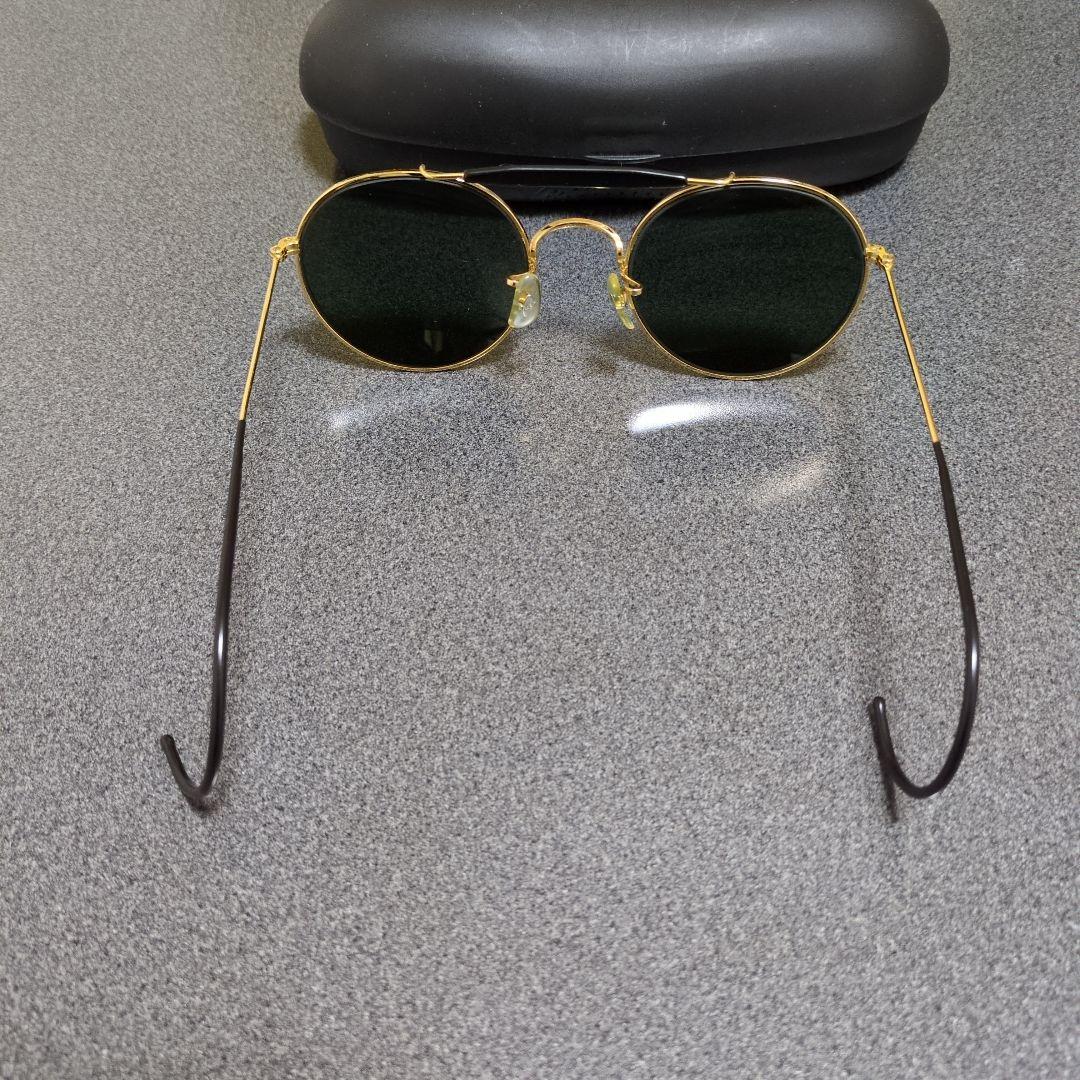 Ray-Ban ゴールド ラウンドサングラス ケース付き
