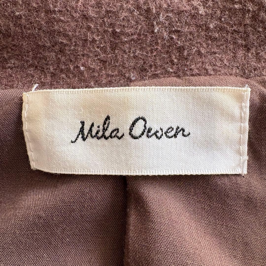 Mila Owen ウール混 ベルト付 ロングガウンコート　ブラウン F