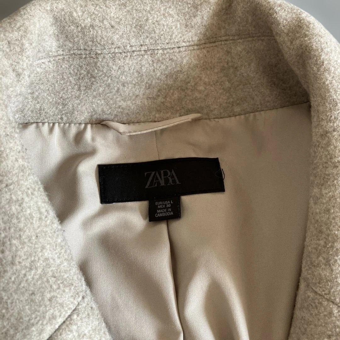ZARA ソフトオーバーサイズコート　ベージュ　L