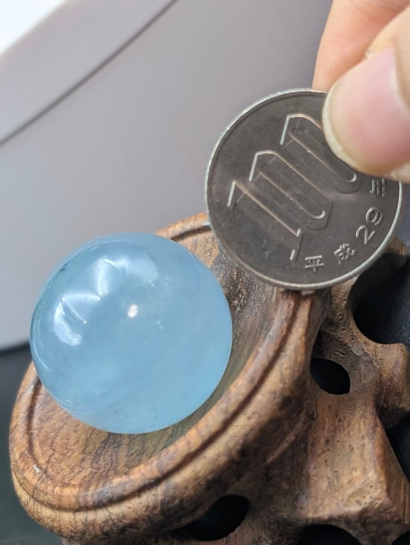 21g 24.3mm SL08希少【アクアマリン】　小型丸玉