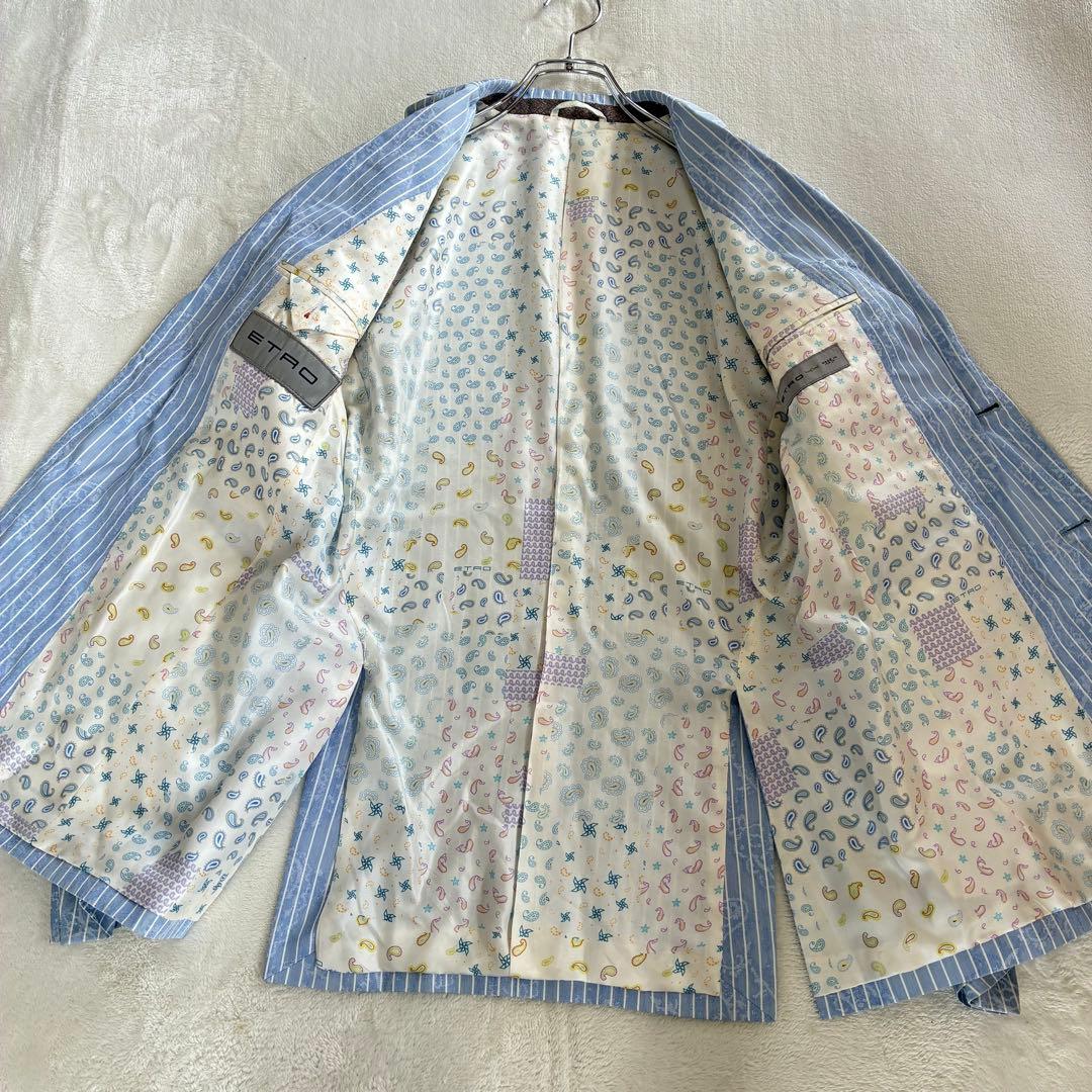 ETRO エトロ テーラードジャケット ペイズリー 44 総柄 コットン シルク