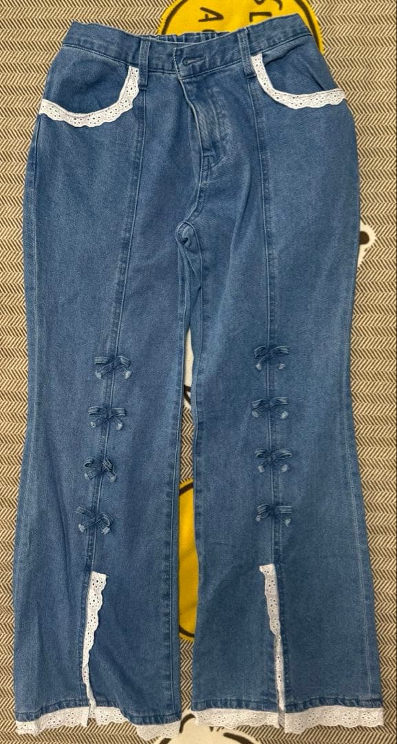 メリージェニー　ribbonスリムフレアパンツ　ブルー