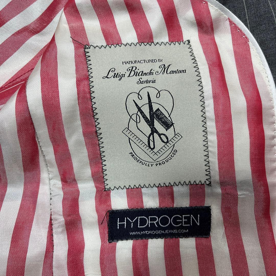 HYDROGEN グレー ストライプ テーラードジャケット48 ルイジビアンキ