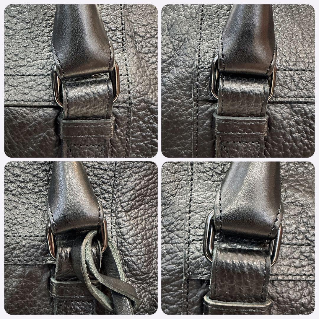 美品 Dakota ダコタ ブラックレーベル シボ革 ボストンバッグ 日本製