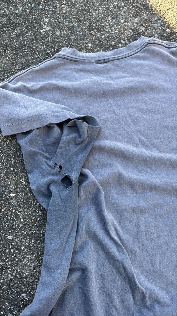 90s モザイク文字 tシャツ　鬼フェード　襤褸ボロ　モーション文字