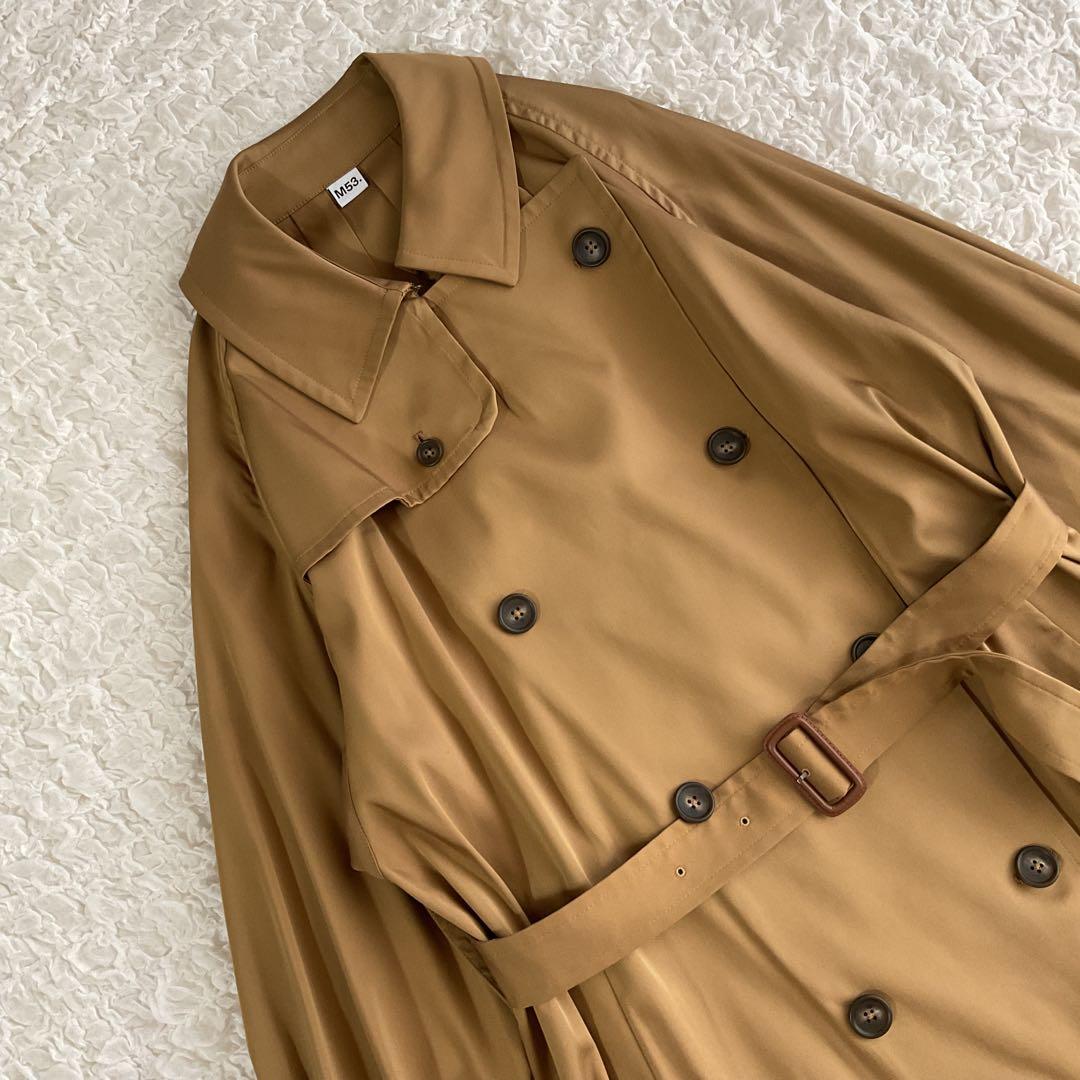 【美品】M53.　エムゴーサン　トレンチコート　ダブル　ロング　MA-004