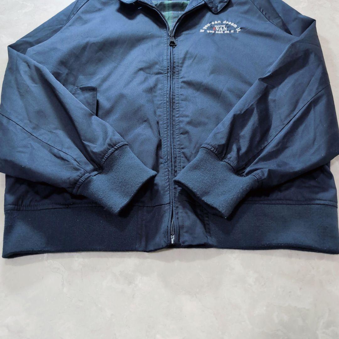 【極美品】VAN スイングトップ　短丈　ブルゾン　ネイビー　M　裏地チェック