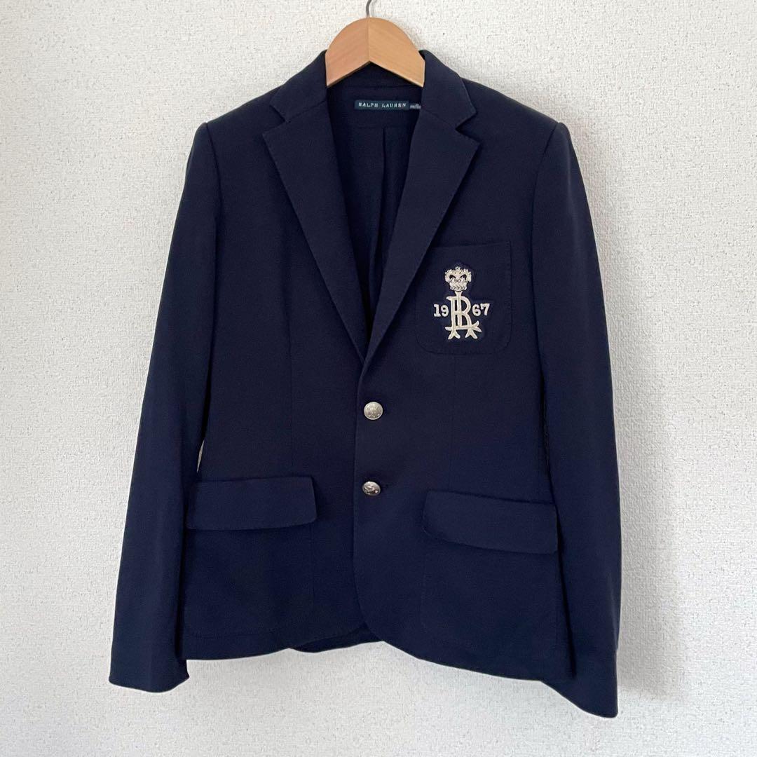 RALPH LAURENラルフローレン 紺ブレ銀ボタンエンブレムワッペン刺繍