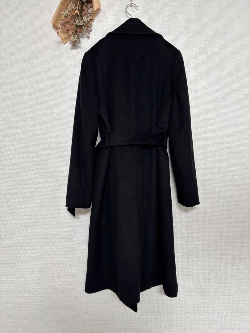 新品　INED　カシミヤロングコート　ベルト付き　ブラック　9号　日本製
