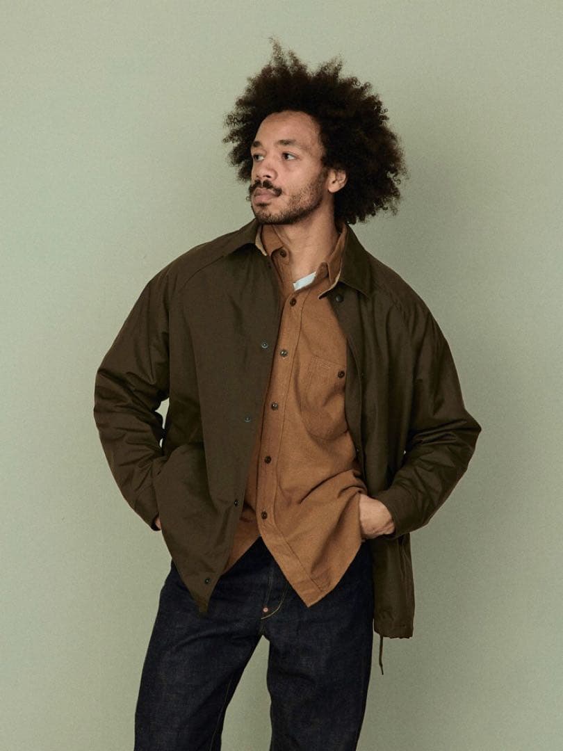 A Vontade Coaches Jacket オリーブLサイズ チンスト付き