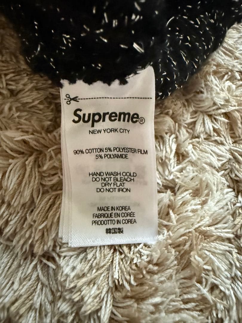 Supreme ブラック✖️ラメ　 ニット帽