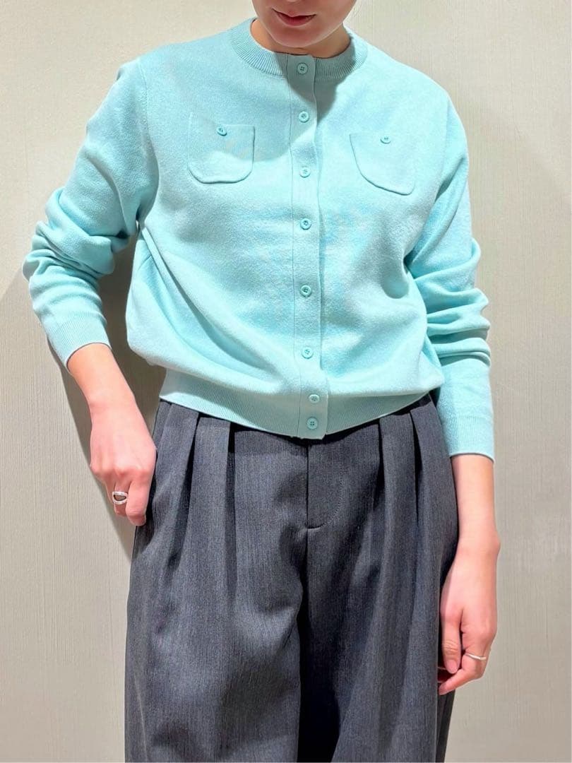 CABaN コットンカシミヤ クルーネックカーディガン