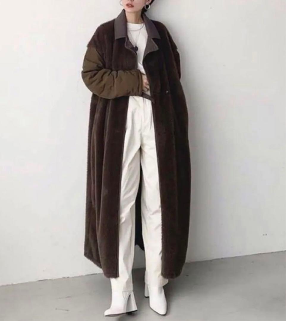 CLANE クラネ　2WAYリバーシブル　ミリタリー　ロングボアコート　ブラウン