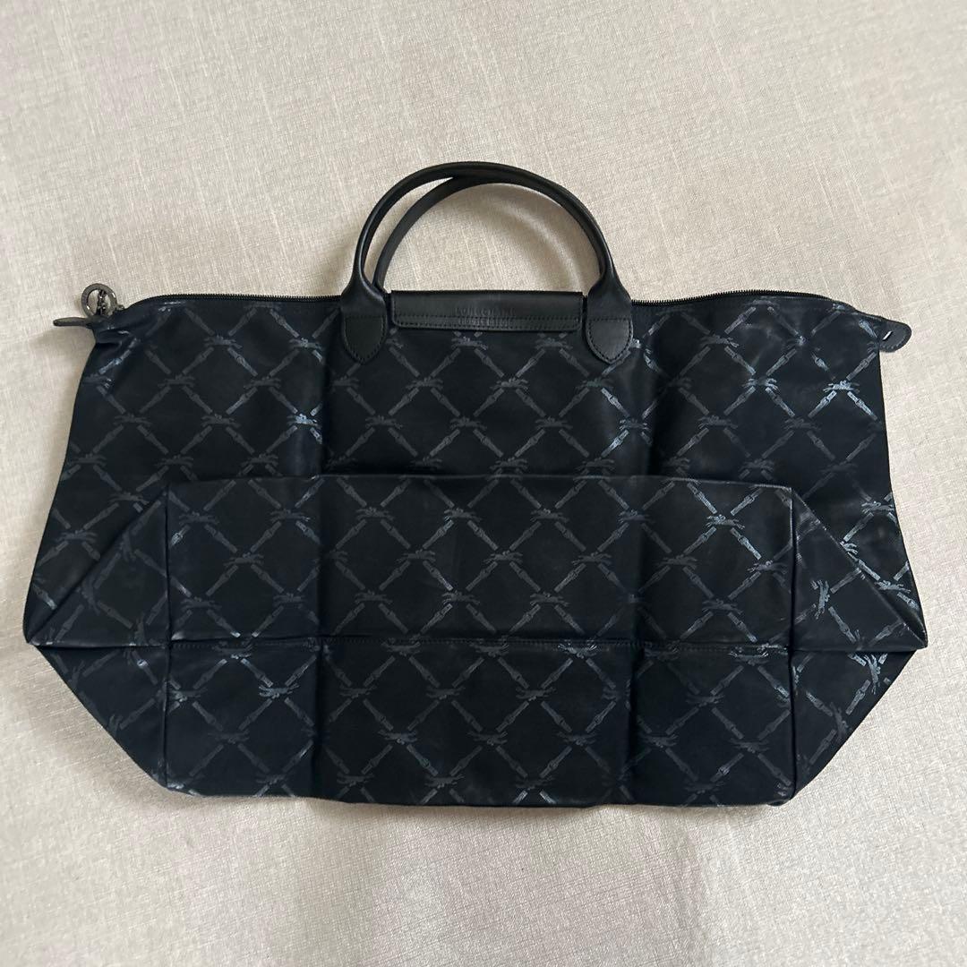 大容量　LONGCHAMP ロンシャン トートバッグ 黒 ホースロゴ