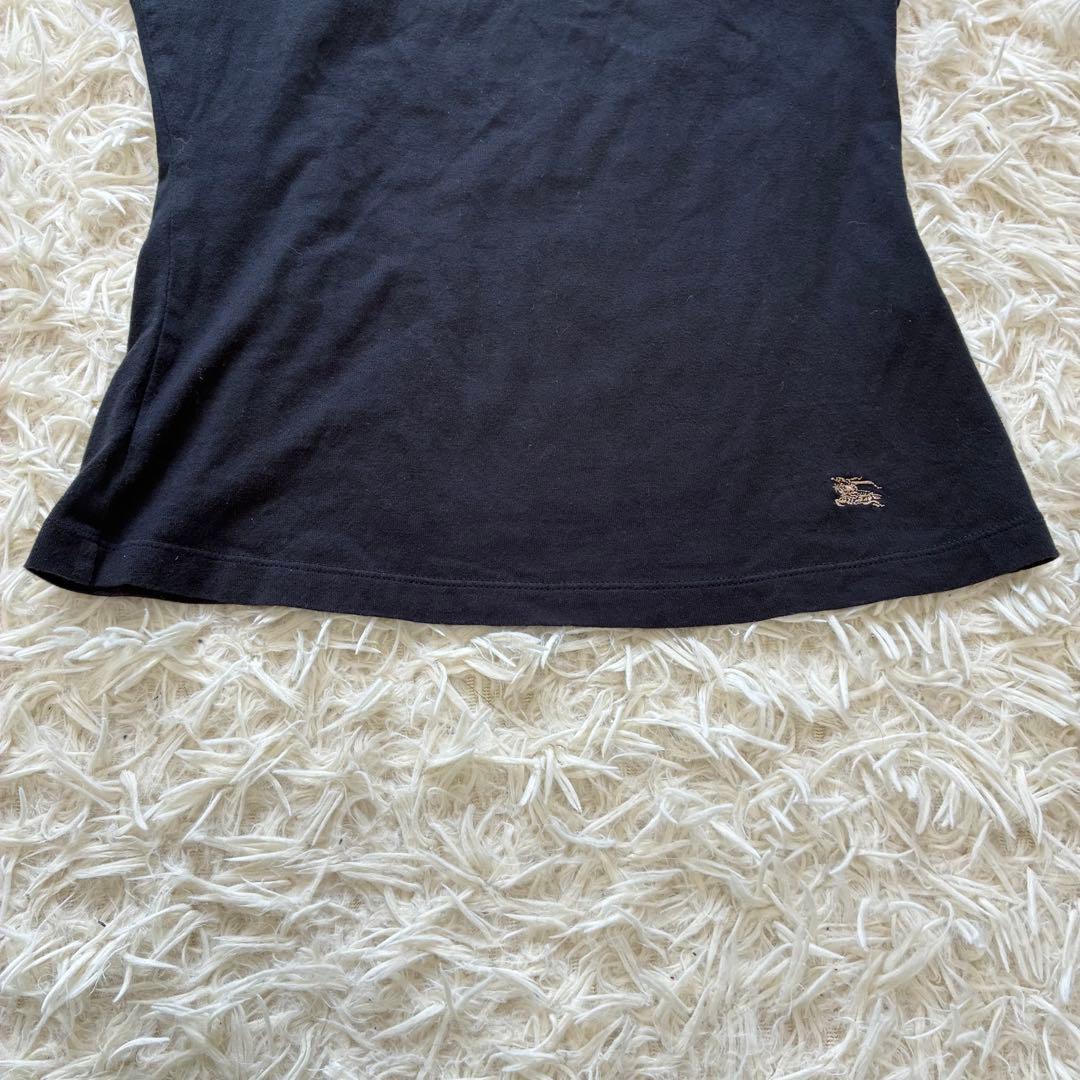バーバリーブルーレーベル　半袖　Tシャツ　Mサイズ　黒　ボウタイ　ノバチェック