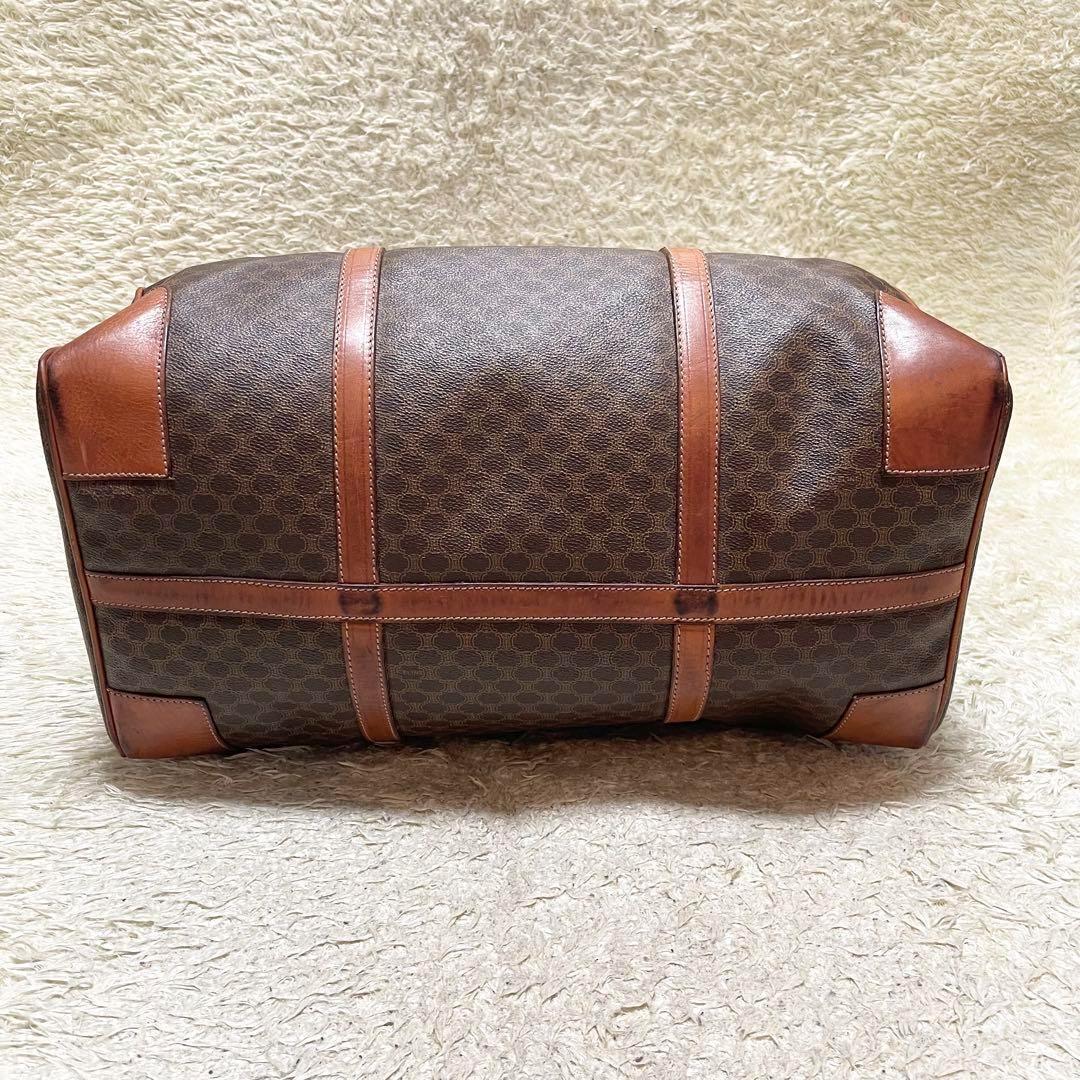 【特大容量】セリーヌ　ボストンバッグ　マカダム　レザー　ゴールド金具 トリオンフ