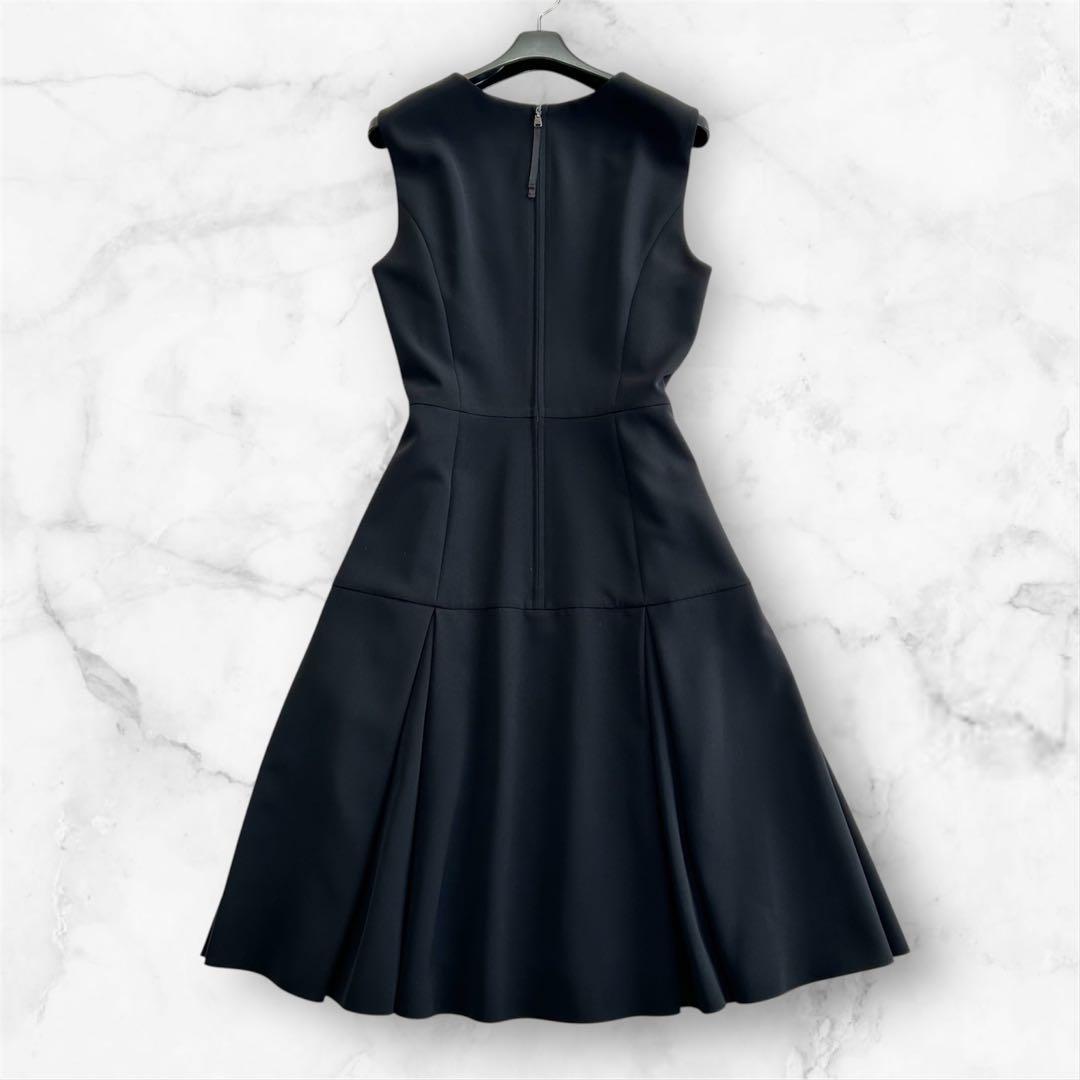 極美品 フォクシー ワンピース プリーツ Aライン ドレス 美シルエット 40