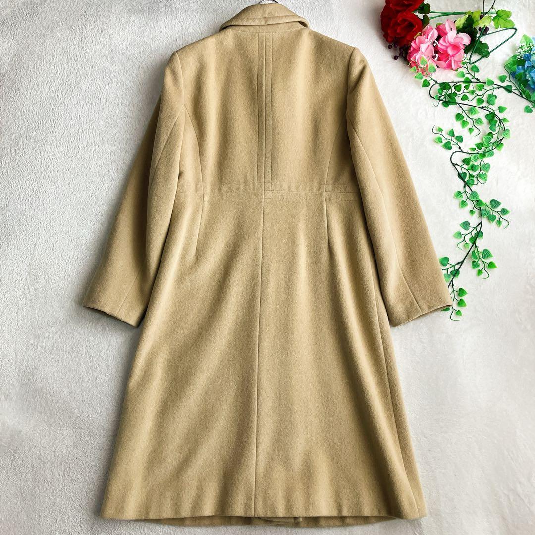 スキャパSCAPA★アンゴラ ステンカラーコート 切替え Aライン フラップPK