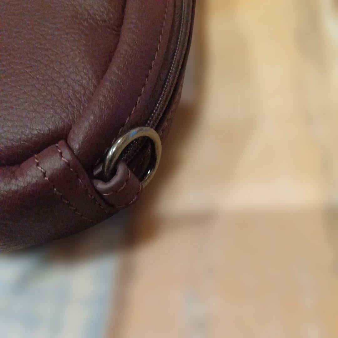 ヘルシーバックバッグ　レザー　ラージバッグレット　ブラックプラム