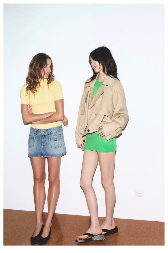 ZARA ショートバルーントレンチコート Lサイズ