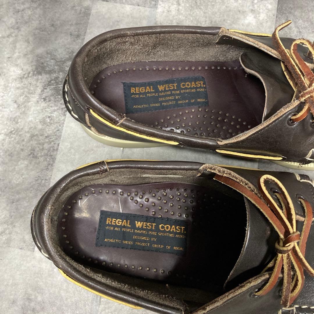 【良品】✨REGAL WEST COAST 本革　デッキシューズDBR 25cm