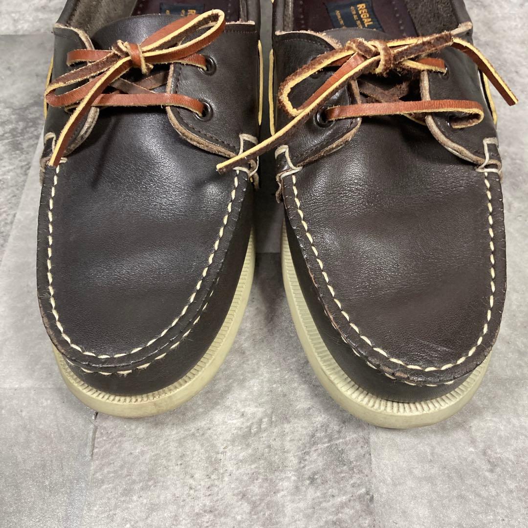 【良品】✨REGAL WEST COAST 本革　デッキシューズDBR 25cm