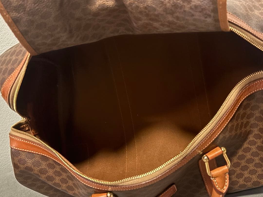 希少 CELINE セリーヌ マカダム柄 ボストンバッグ ブラウン ヴィンテージ
