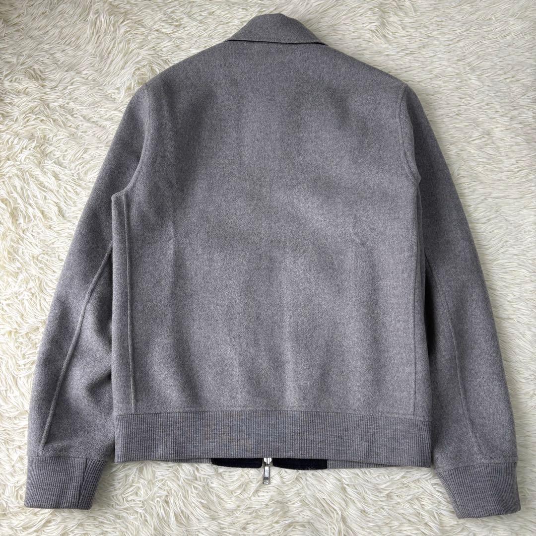 美品 Theory ウールカシミヤリバーシブルブルゾン ジャケット グレー 紺