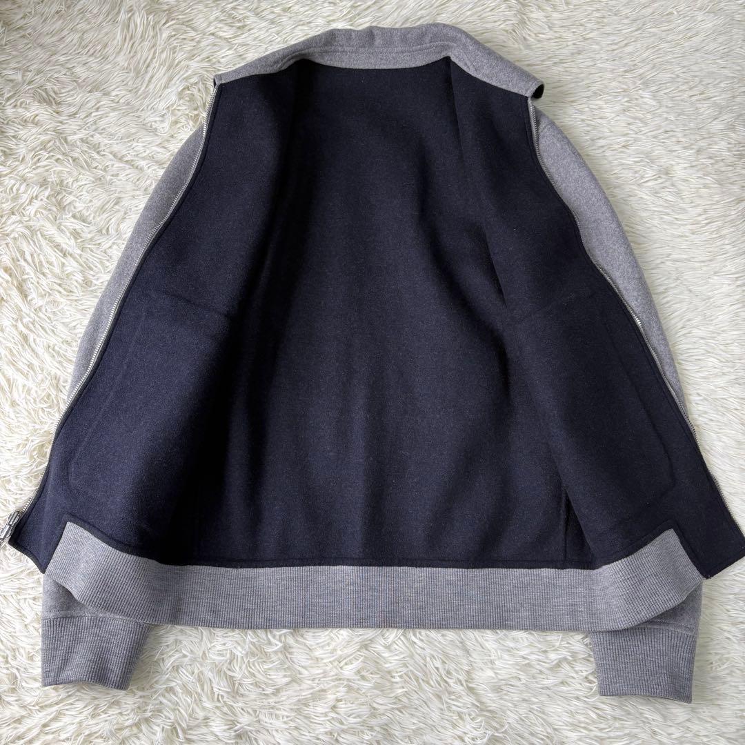 美品 Theory ウールカシミヤリバーシブルブルゾン ジャケット グレー 紺