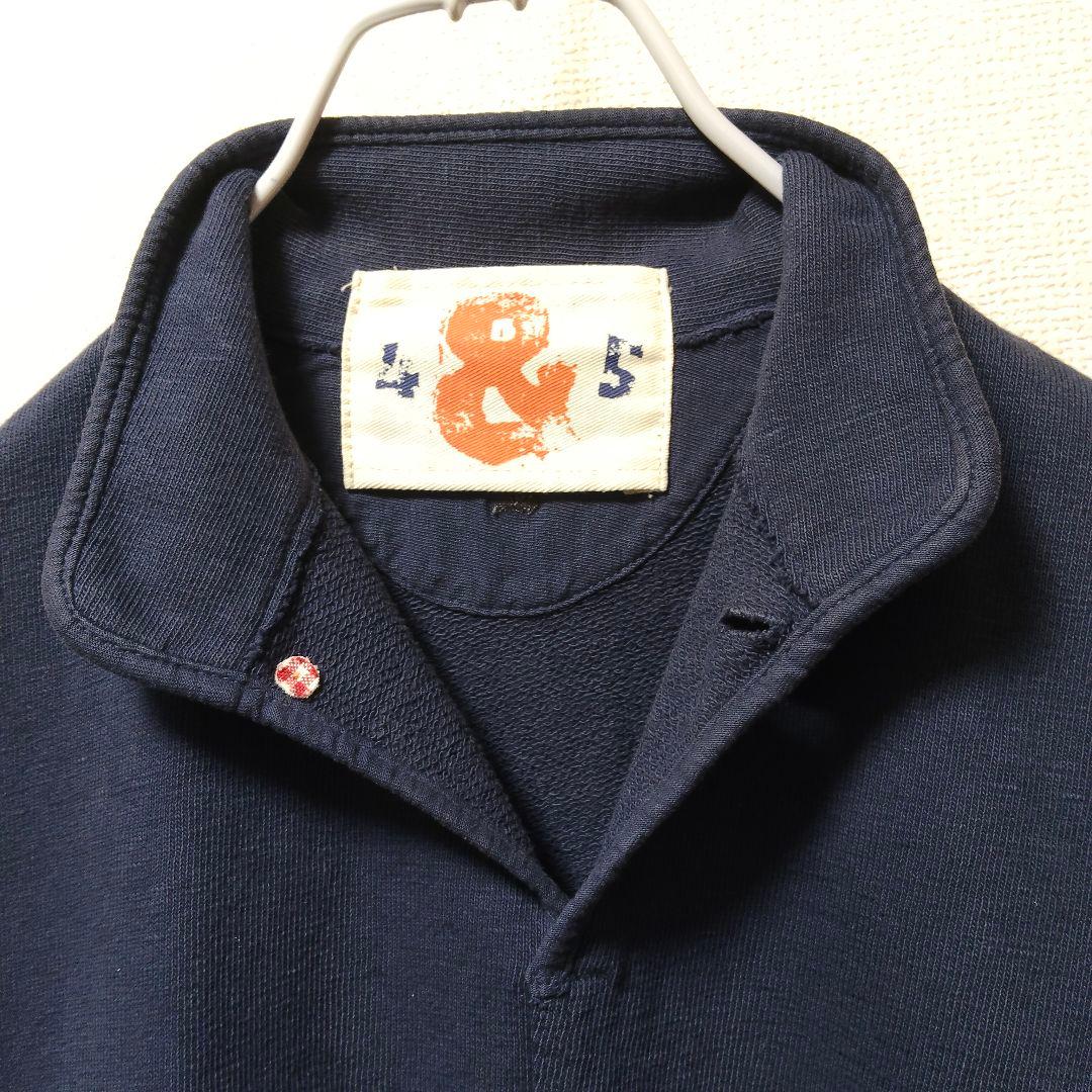 美品 45rpm スウェット ベスト スタンドカラー 紺 5 XL ノースリーブ