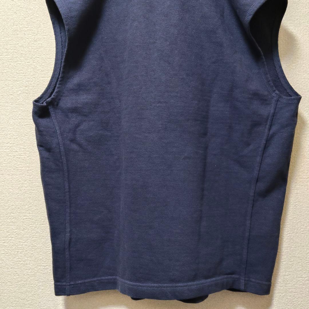 美品 45rpm スウェット ベスト スタンドカラー 紺 5 XL ノースリーブ
