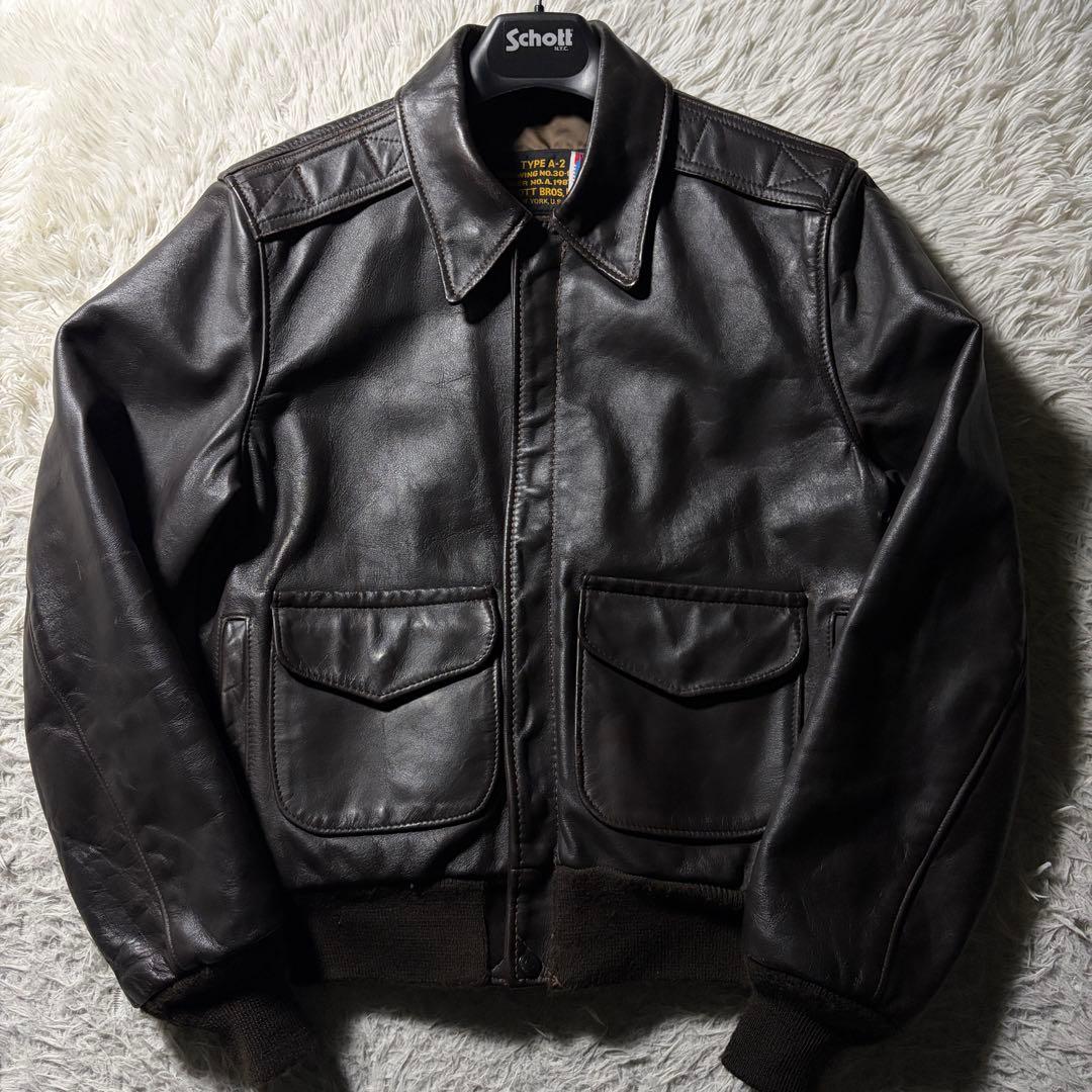 虹*岡様 米国製■schott フライトジャケット　A-2 631 本革　　ブラ