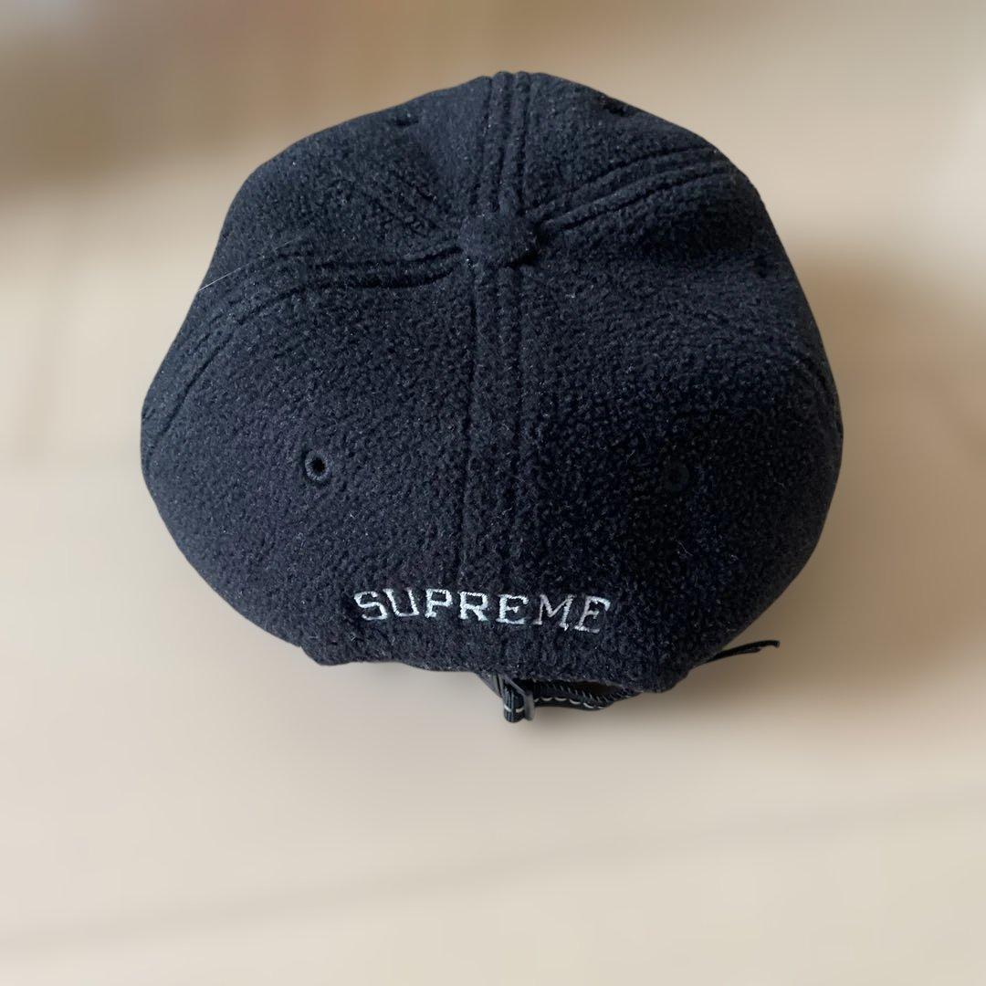 SUPREME フリースキャップ 黒 Sロゴ