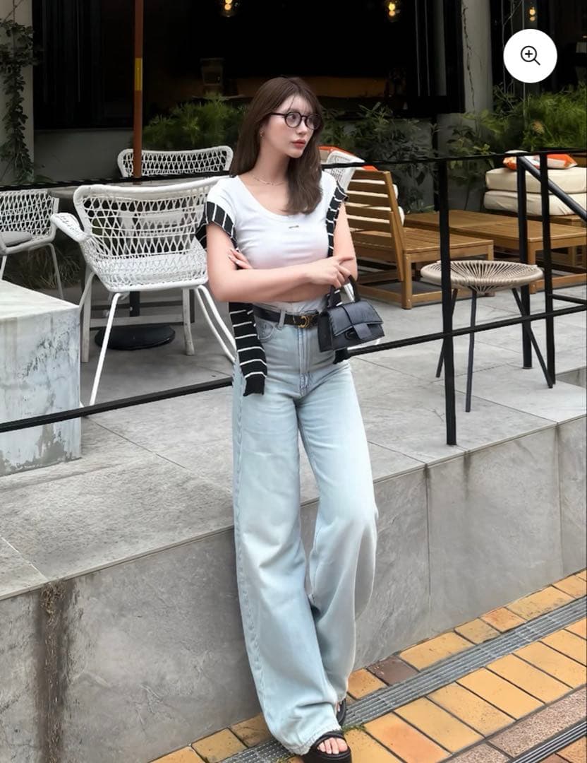 DIANTE ACCENT LOGO CROPPED TEE ホワイト