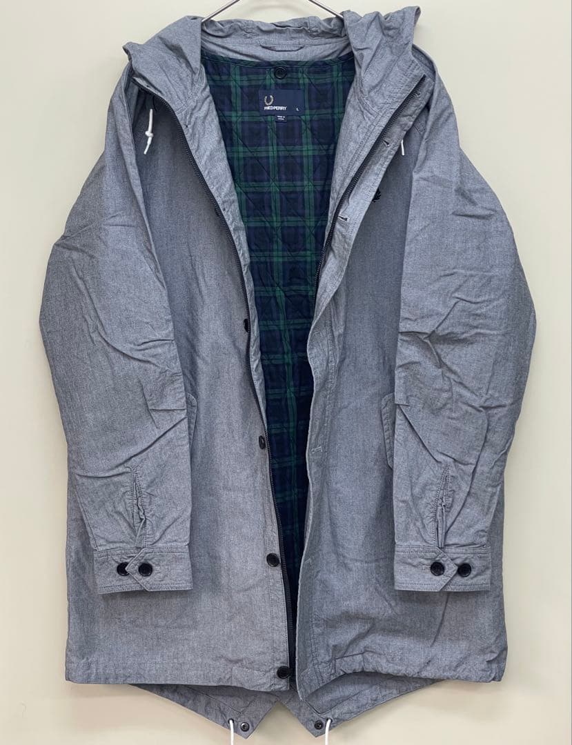 Fred Perry フレッドペリー グレー モッズコート L寸 美品