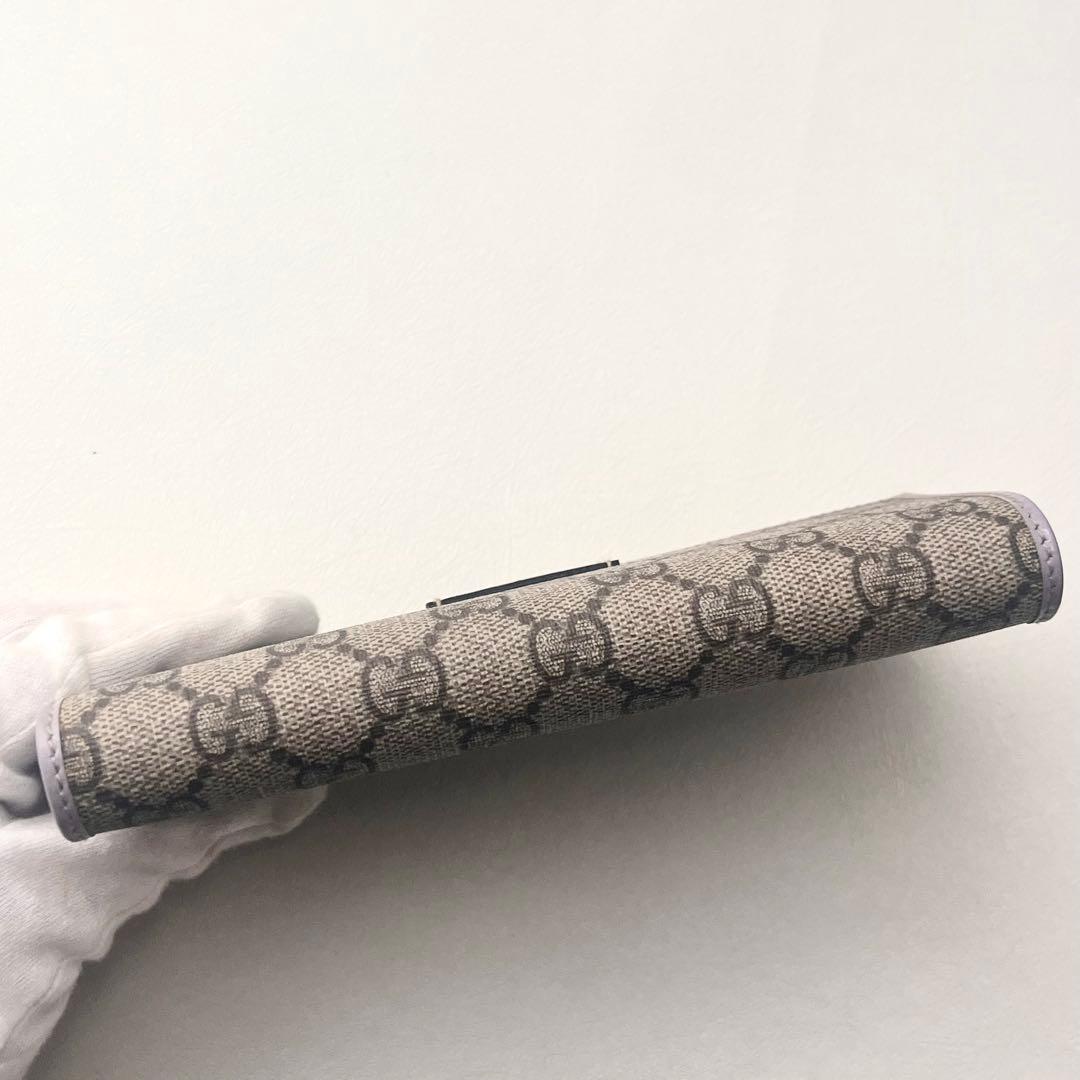 GUCCI グッチ フラップ 長財布　PVC　3つ折り財布 美品　0202-⑤