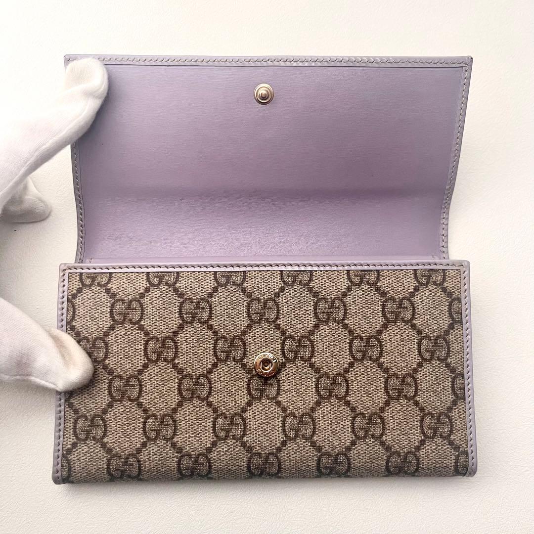 GUCCI グッチ フラップ 長財布　PVC　3つ折り財布 美品　0202-⑤