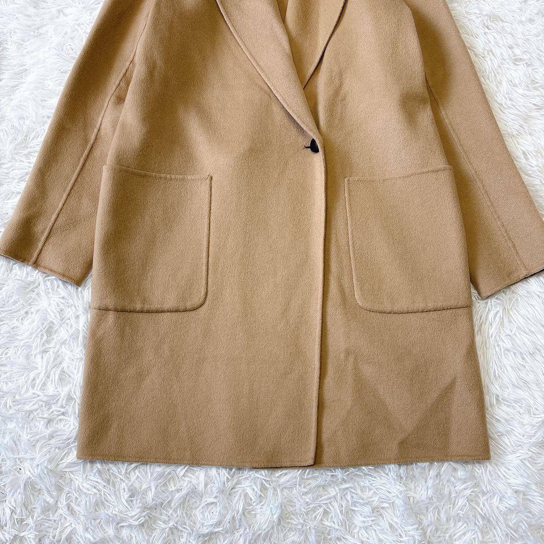 【アンテプリマ】 カシミヤ100% ロングコート キャメル 40 L 女優襟