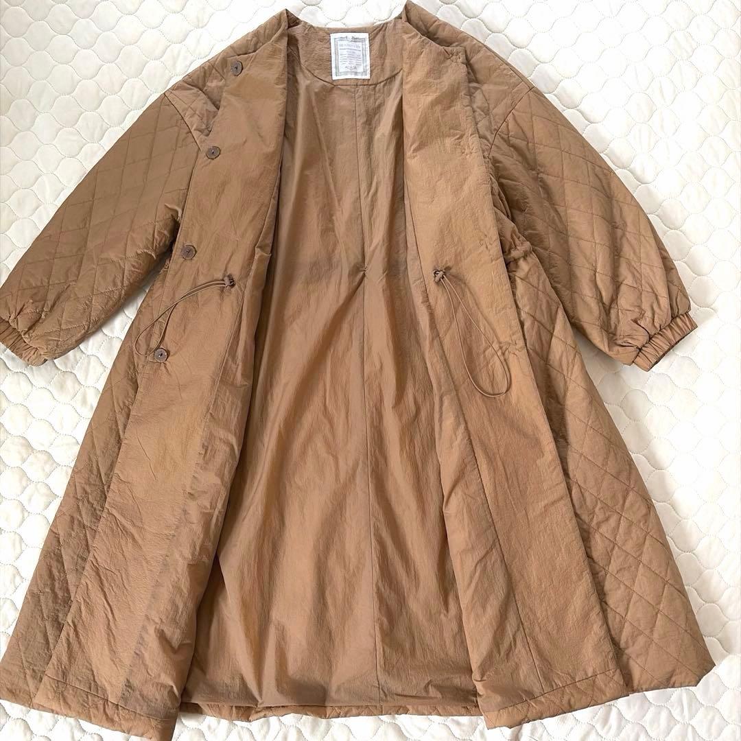 【美品】定価3.5万✴︎BEARDSLEY バルーン袖キルトコート　キャメル