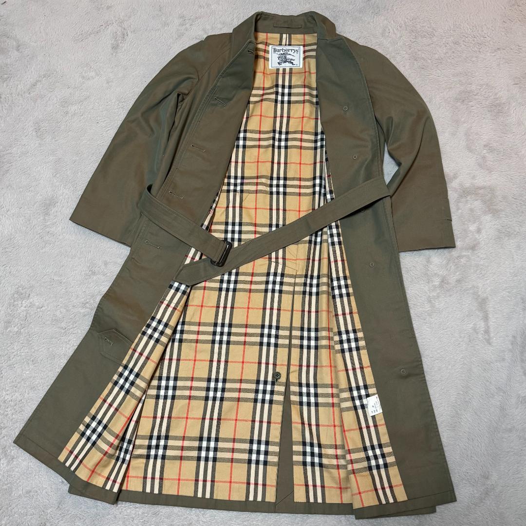 希少 BURBERRY 玉虫色 トレンチコート ノバチェック レディースL